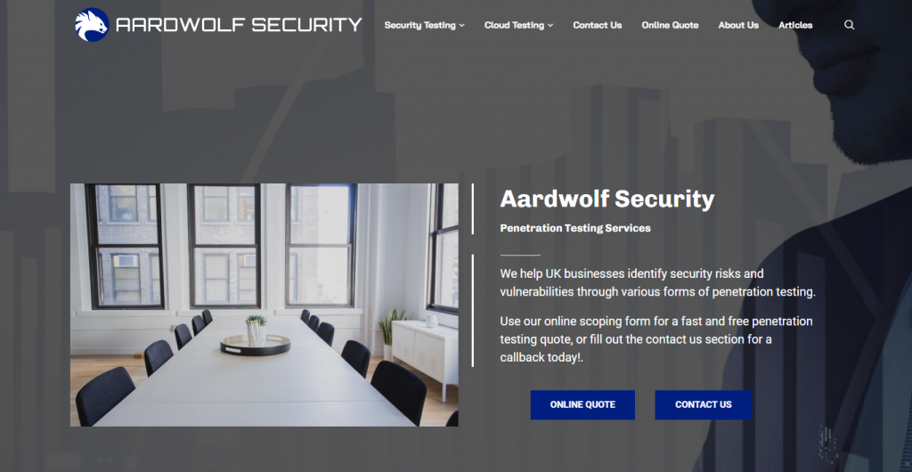 The image shows the website for Aardwolf