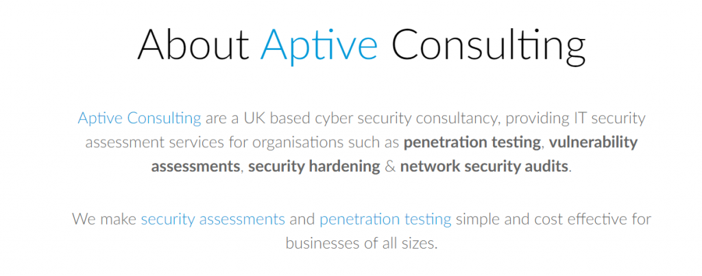 The image shows the website for Aptive.