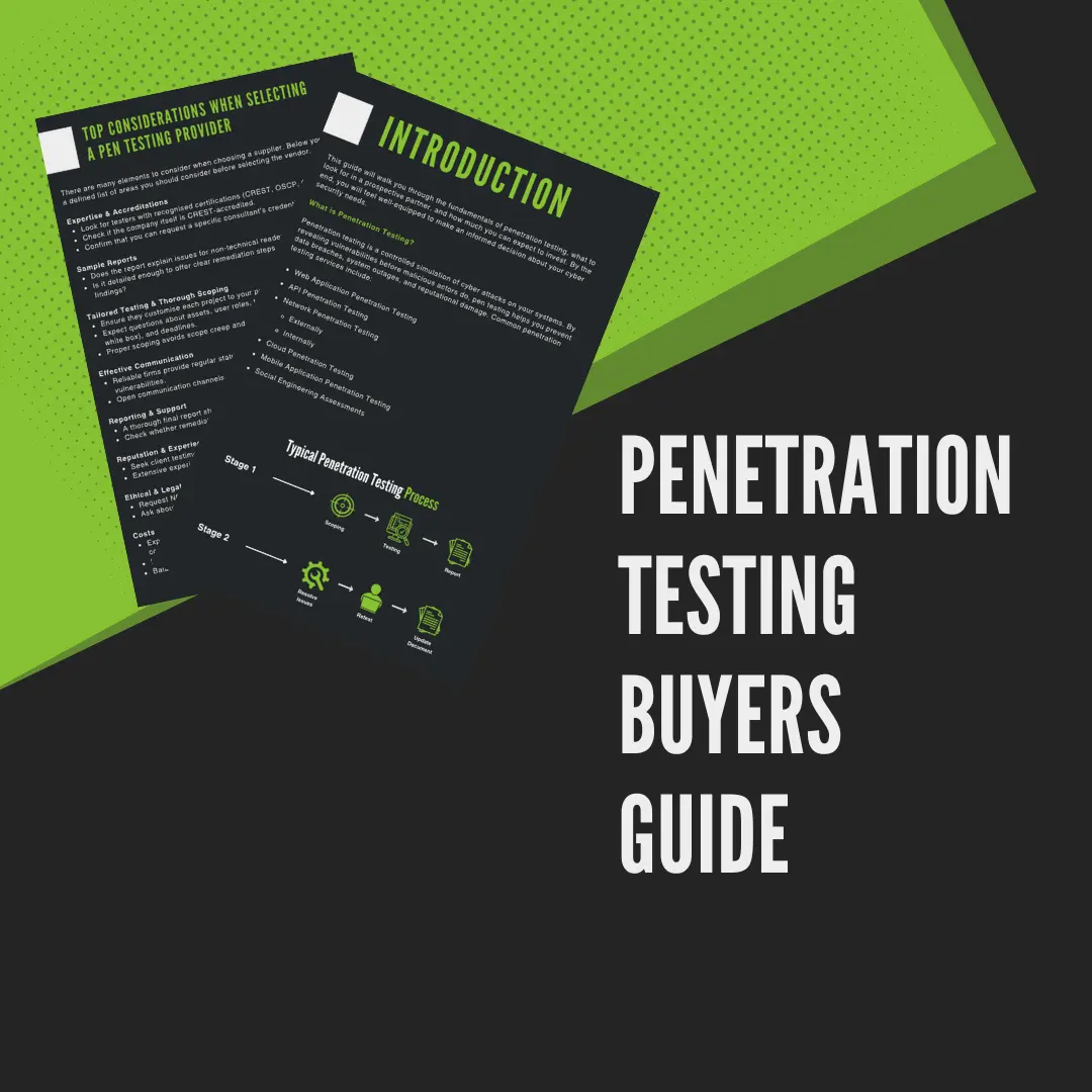 The image shows a Penetration Testing Buyer's Guide