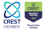 CREST-LOGOS-SECURITY-TESTING The image shows logos that demonstrate Sencode are a CREST accredited penetration testing provider.